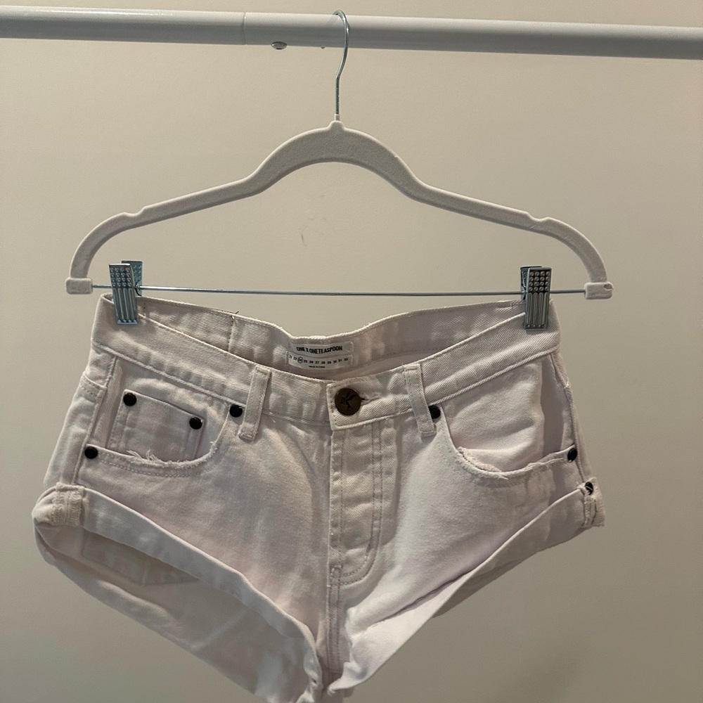 Women's White Denim Shorts